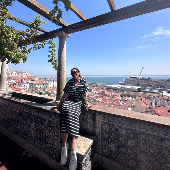 Massimo Dutti Cotton Blend Striped Polo Sweater - Picture 3 of 4